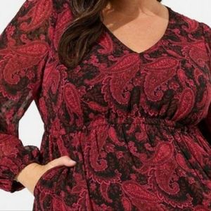 Torrid tea length clip dot open back dress, 00, NWOT